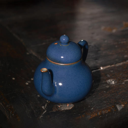 问鼎汝瓷经典款黛蓝梨韵壶 景德镇泡茶壶小泡壶 商品图0