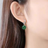 TZF-925纯银天然绿玛瑙长款耳环耳钉韩版时尚百搭耳坠 商品缩略图2