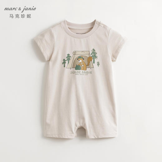 [凉感透气]马克珍妮宝宝户外小松鼠印花连体衣婴儿哈衣夏装240513 商品图0