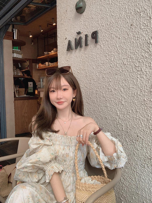 金蘑菇菇 crush花束恋爱 / 重工100棉法式田园风藏肉印花连衣裙子 商品图2