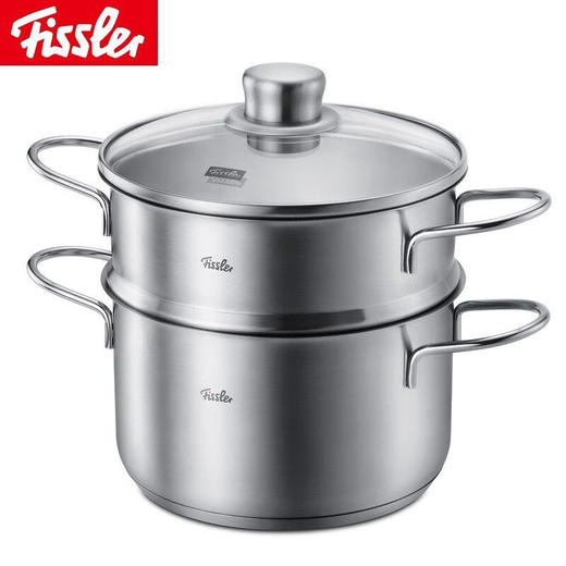菲仕乐 和风系列18厘米双耳汤锅带玻璃盖（含蒸屉） 商品图1