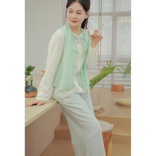 【线上专属】【线上专属】【清欢系列】圆领马甲（23804433-天缥） 商品图0