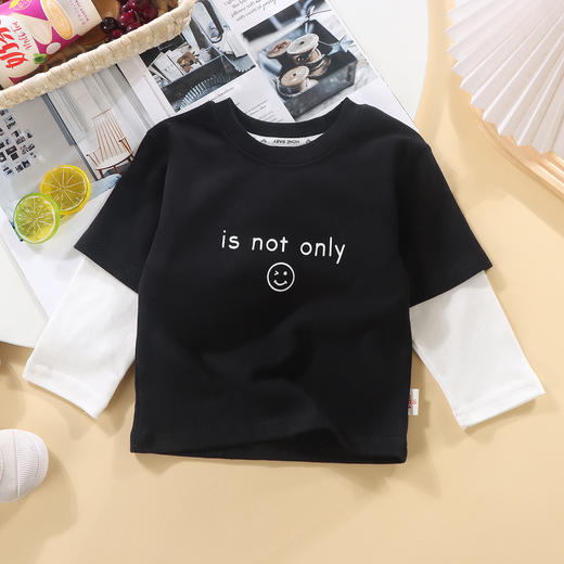 【59元任选2件】2024春款童T桖假两件 纯棉长袖打底衫 男女童宝宝卫衣春季童装 商品图3