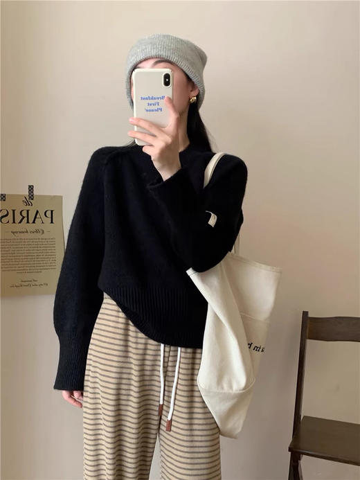 绵羊绒圆领毛衣 商品图2