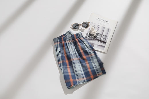 【梭织全棉阿罗裤】SCHIESSER德国舒雅短裤全棉梭织面料, 肌理细腻，柔软亲肤, 透气舒适，撞色格纹图案，经典时尚。39/22878X 商品图2