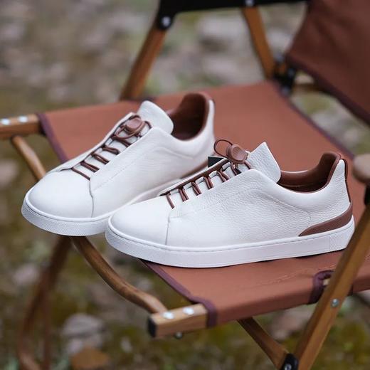 李现同款，杰尼亚平替头层牛皮板鞋 商品图1