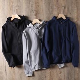 鸟同款男士运动防泼水透气连帽胸口压胶口袋弹力夹克