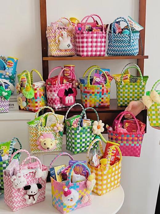 【六一必备】彩色编织花篮（中号篮口18*12） 商品图0