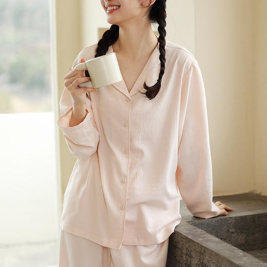 【四季可穿】春夏肌理感超柔家居服  休闲宽松翻领可外穿舒适睡衣 商品图0