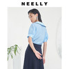 NEELLY纳俪商场同款韩版polo领蝴蝶结飘带短袖上衣夏灯笼袖衬衫N23044B04591 商品缩略图3
