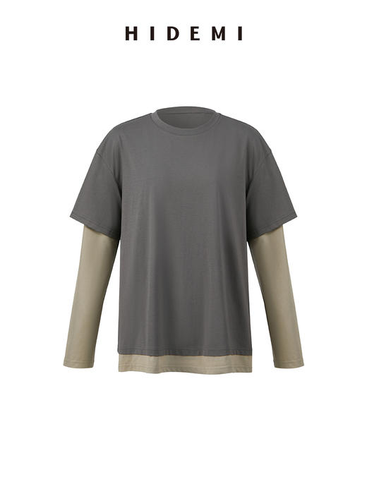 HIDEMI 小男孩系列早春假两件水洗棉针织圆领女装长袖打底T恤 商品图14