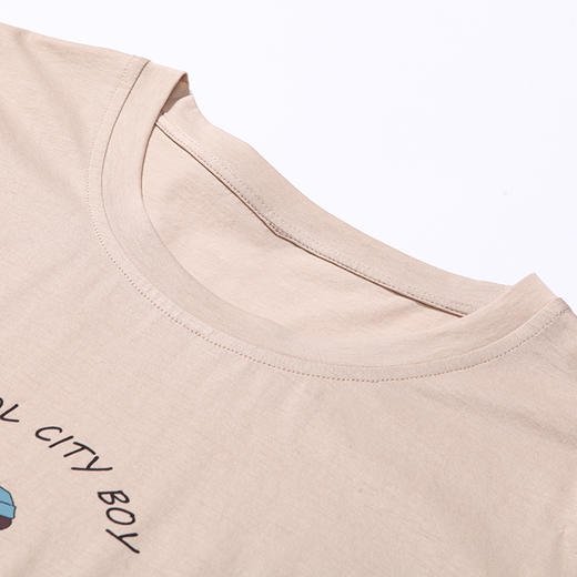 都市丽人都市锋尚舒适外出春夏睡衣男32支CVC单面家居服薄款短袖短裤男士棉质套装FH42B2 商品图4