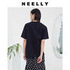 NEELLY纳俪商场同款基础圆领小众金属链条设计感抽绳褶皱短袖T恤N23044T04584 商品缩略图3