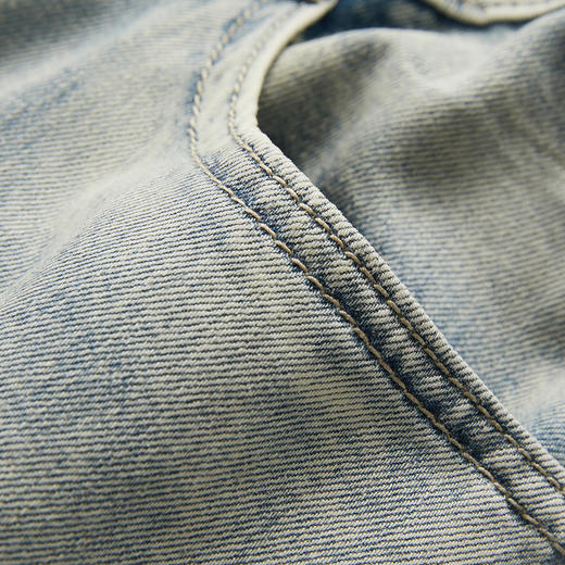 谜底复古宽松阔腿裤长裤女2024夏新款时尚渐变色牛仔裤246MK7021 商品图3