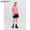 NEELLY纳俪商场同款粉色连帽卫衣秋季新款显瘦长袖休闲套头上衣女N23082J01110 商品缩略图1