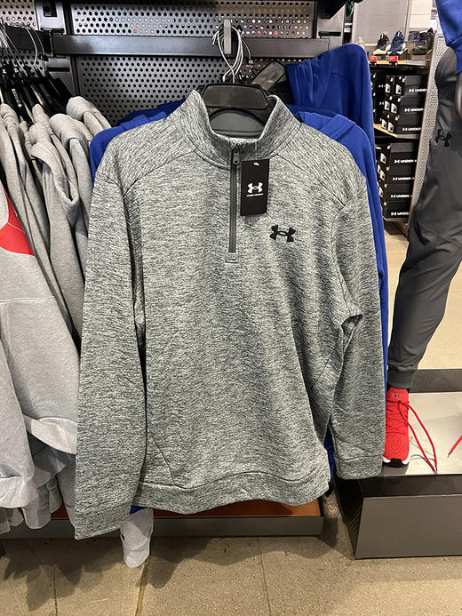 Under Armour/安德玛 男士宽松加绒立领半拉链小标纯色套头卫衣 商品图2