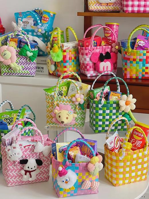 【六一必备】彩色编织花篮（中号篮口18*12） 商品图5