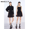 NEELLY纳俪气质衬衫领可调节吊带连衣裙女时尚两件套中长款A字裙N22074Y04417 商品缩略图0