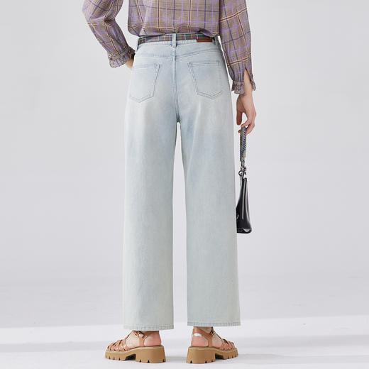 谜底直筒牛仔裤女2024春新款时尚百搭高腰亲肤舒适长裤241MK0041 商品图2