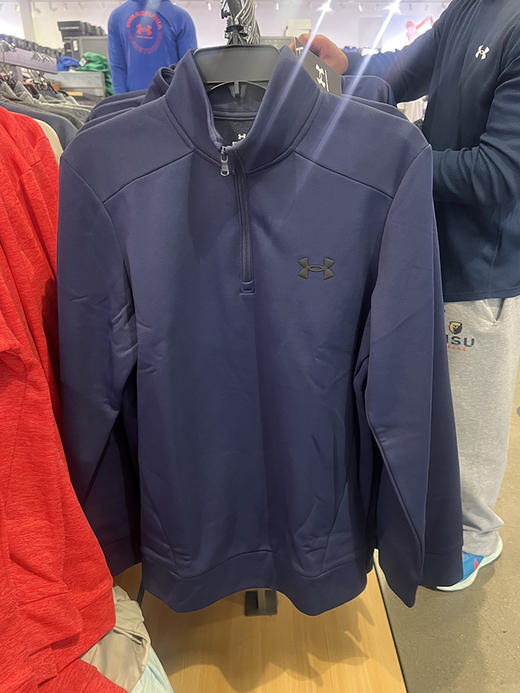 Under Armour/安德玛 男士宽松加绒立领半拉链小标纯色套头卫衣 商品图1