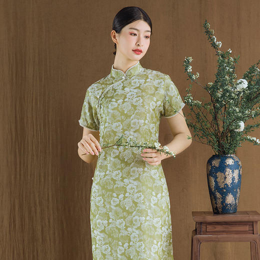 F220324珍珠边旗袍 商品图1