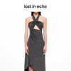 lost in echo2024春季新款设计师品牌纽结挂脖修身镂空连衣裙 商品缩略图3
