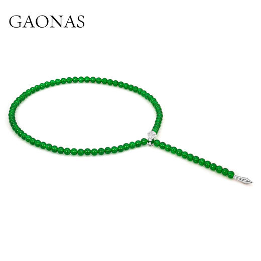 GAONAS  国风新潮时尚设计款绿珠项链10328XG 商品图1