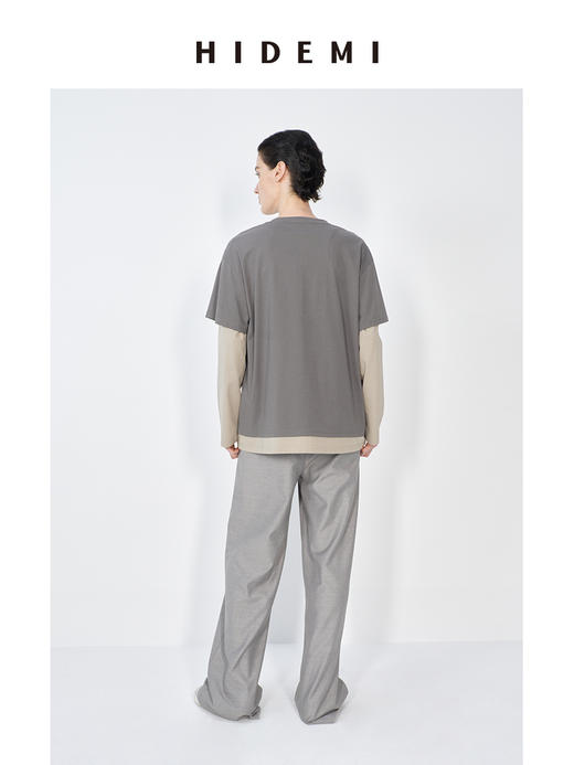 HIDEMI 小男孩系列早春假两件水洗棉针织圆领女装长袖打底T恤 商品图3