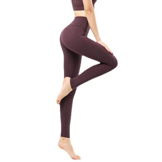 瑜伽裤女大码欧美跨境高腰提臀裸感磨毛打底健身运动裤 商品图4