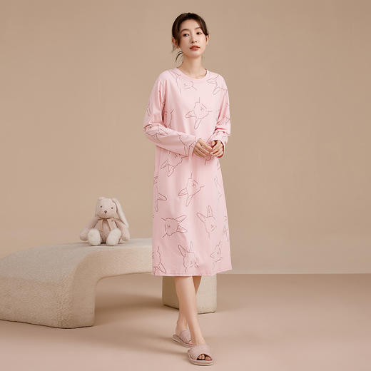 康妮雅女式长袖睡裙 商品图0