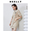 NEELLY纳俪商场同款工装风甜酷飒假两件徽章拼接口袋衬衫连衣裙N23044Q04580 商品缩略图0