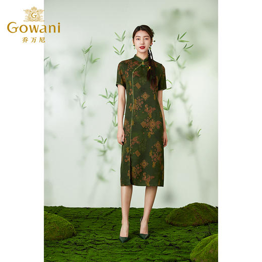 【香云纱】Gowani乔万尼24mm香云纱连衣裙真丝新中式旗袍设计EM2E775603 商品图0