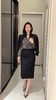 “黑兰”套裙 颈袖添香季时尚职业修身OL气质显瘦包臀羊毛女士套裙J9303994A 商品缩略图4