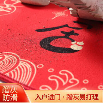 梦蜓入户地垫门口脚垫入户门进门垫子红色防滑耐脏地垫80*120cm暖居 商品图2
