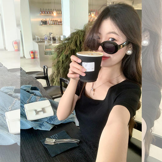 <曾小咸推荐>【优雅黑天鹅】长短款短袖连衣裙 【预售 预计3-15天】 商品图3