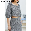 NEELLY纳俪套装女新款春装方领短款上衣两件套A字半身裙潮N22074Z04427 商品缩略图1