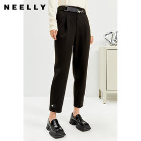 NEELLY纳俪商场同款西装裤女秋冬季可脱卸腰带休闲裤宽松显瘦长裤N22104H04560