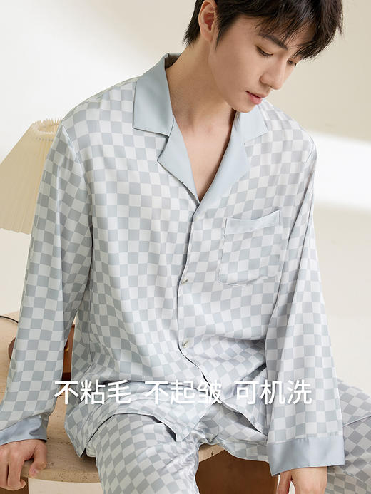 康妮雅男式长袖长裤开襟套装 商品图2