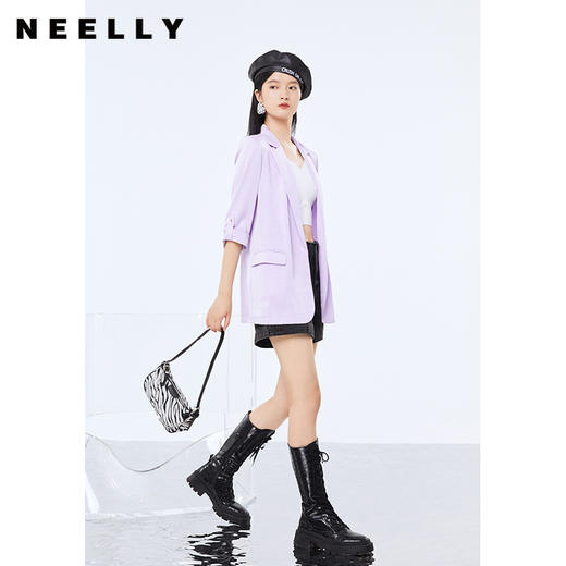 NEELLY纳俪商场同款七分袖西装外套女春夏季百搭薄款西服休闲宽松N22074W04404 商品图2