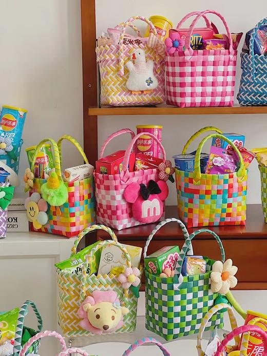 【六一必备】彩色编织花篮（中号篮口18*12） 商品图6