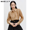 NEELLY纳俪商场同款天丝长袖衬衫秋新款小众设计感通勤泡泡袖上衣N24024B04554 商品缩略图0