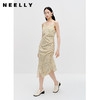 NEELLY纳俪商场同款碎花吊带裙无袖长裙新款黄色显瘦收腰A字裙秋N24024Y04552 商品缩略图1