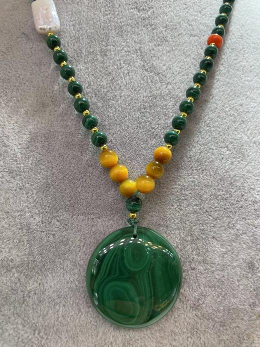 孔雀石项链首饰饰品 吊坠直径3cm左右 商品图1