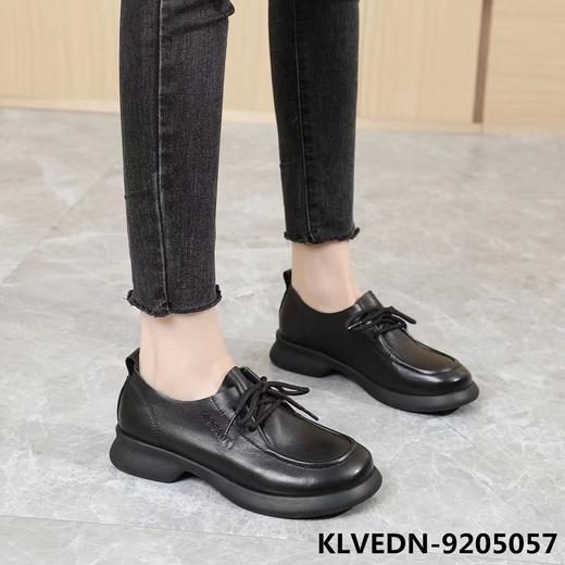 卡莱威盾真皮系带英伦鞋春季新款日常休闲女士单鞋圆头软底复古超软 商品图1