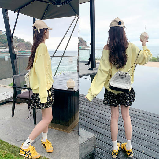 <曾小咸推荐>【软软马卡龙】黄色抽绳卫衣 商品图1