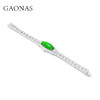 GAONAS 925银合成锆石手链 国风新潮满绿设计款绿色手链 10310SG 商品缩略图1