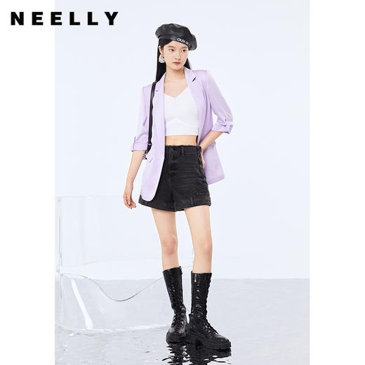 NEELLY纳俪商场同款七分袖西装外套女春夏季百搭薄款西服休闲宽松N22074W04404 商品图1