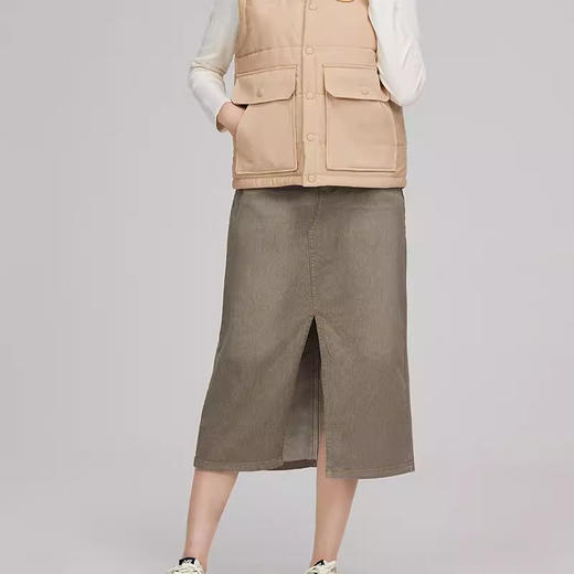 素道有机彩棉女士灰色牛仔裙 商品图3