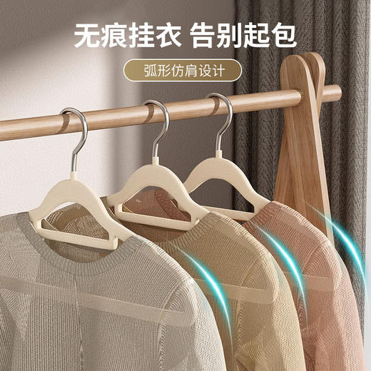 【现货】收纳整理师推荐环保无痕防滑干湿两用植绒衣架-20支装H241272758 商品图2