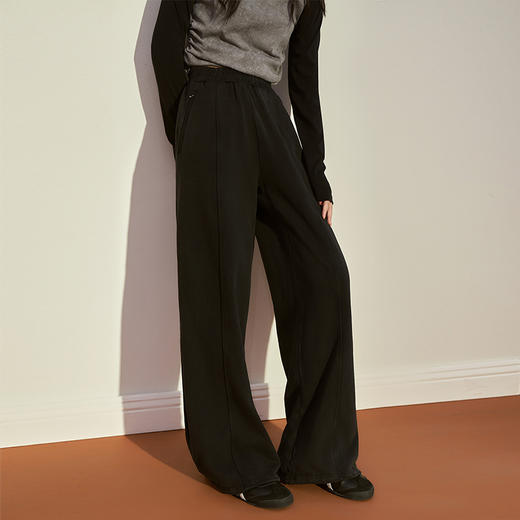 西遇宽松阔腿卫裤女冬季新款慵懒风垂坠感休闲拖地长裤12238544 商品图2